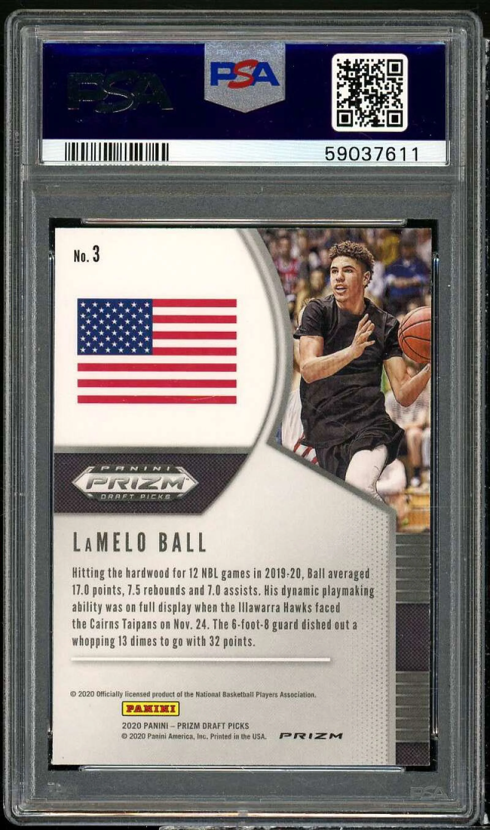 LaMelo Ball Rookie Card 2020-21 Panini Prizm Draft Picks Red Ice #3 PSA 10