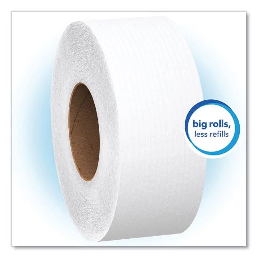 Essential JRT Jumbo Roll Bathroom Tissue, Septic Safe, 1-Ply, White, 3.55