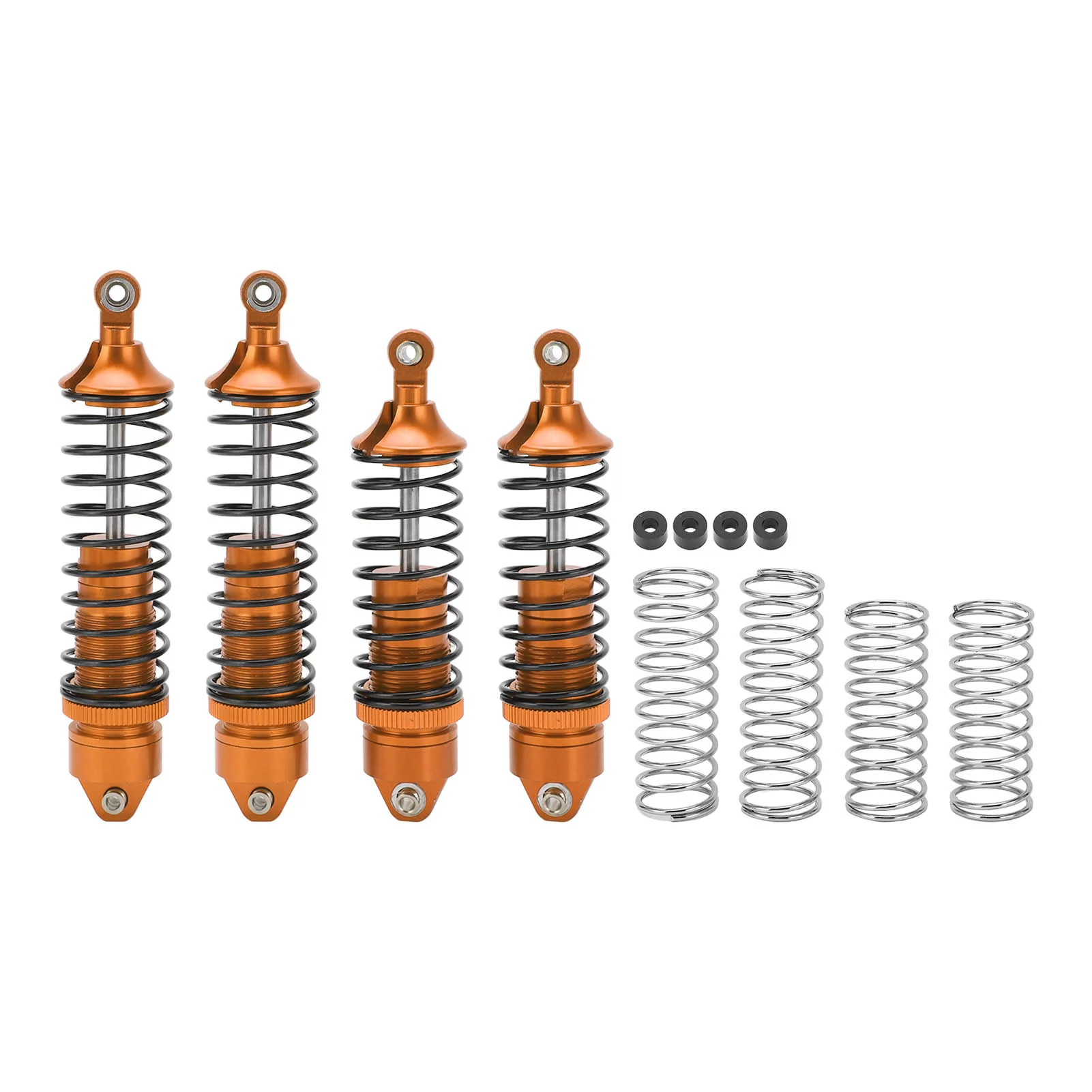 4Pcs RC Shock Absorber Aluminum Alloy RC Front Rear Shocks Set Model Car Shock Absorber Damper for LOSi Lasernut U4 Tenacity 1/10 Off Road Vehicle(Orange)