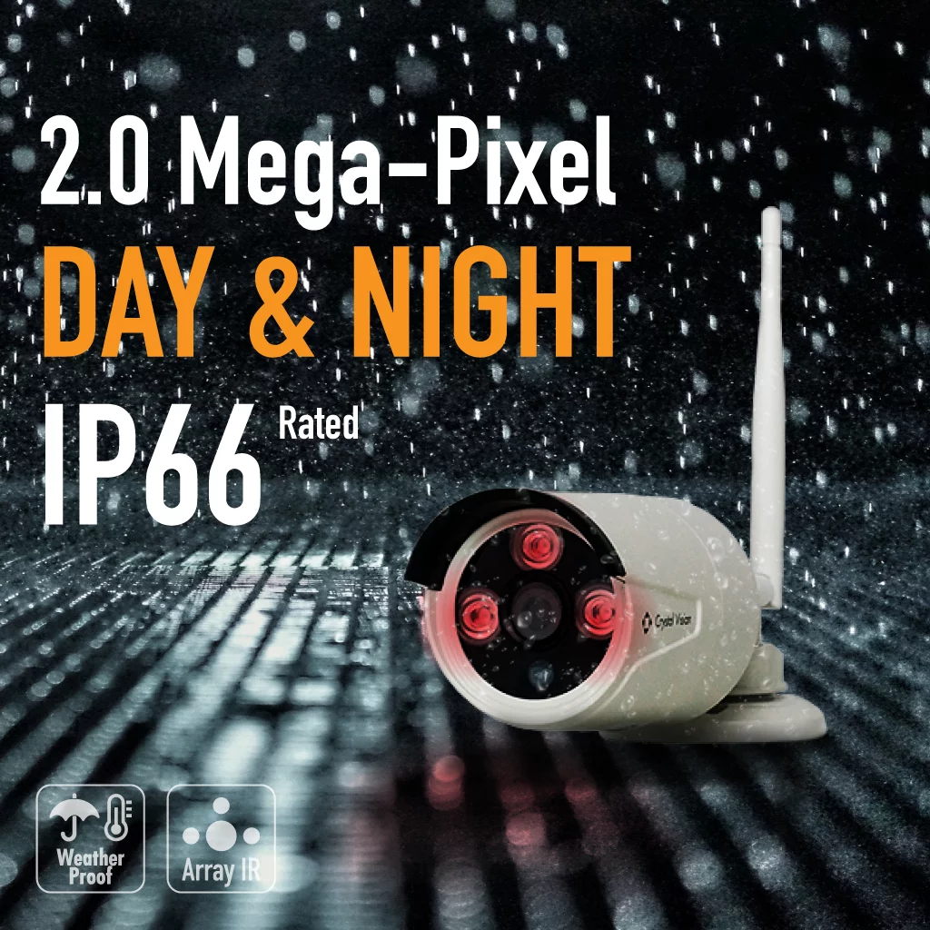 [8CH] Crystal Vision CVT808A-20WB 1080P Full HD Wireless Surveillance System NVR CCTV w/ 2TB HDD, Built-in Monitor & Router, 2MP Camera Auto Pair