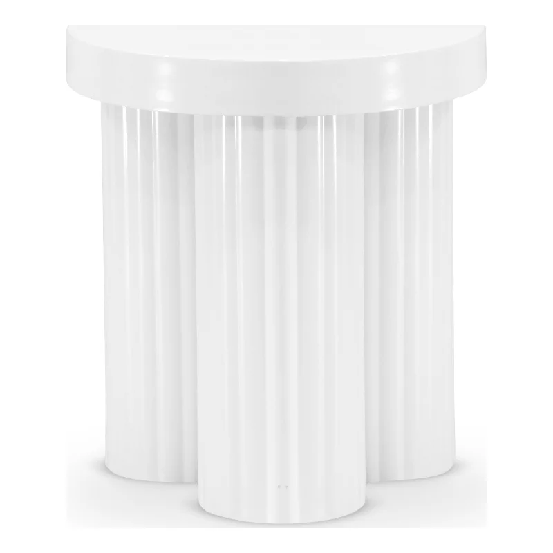 Meridian Furniture Rhodes Contemporay Metal End Table in White