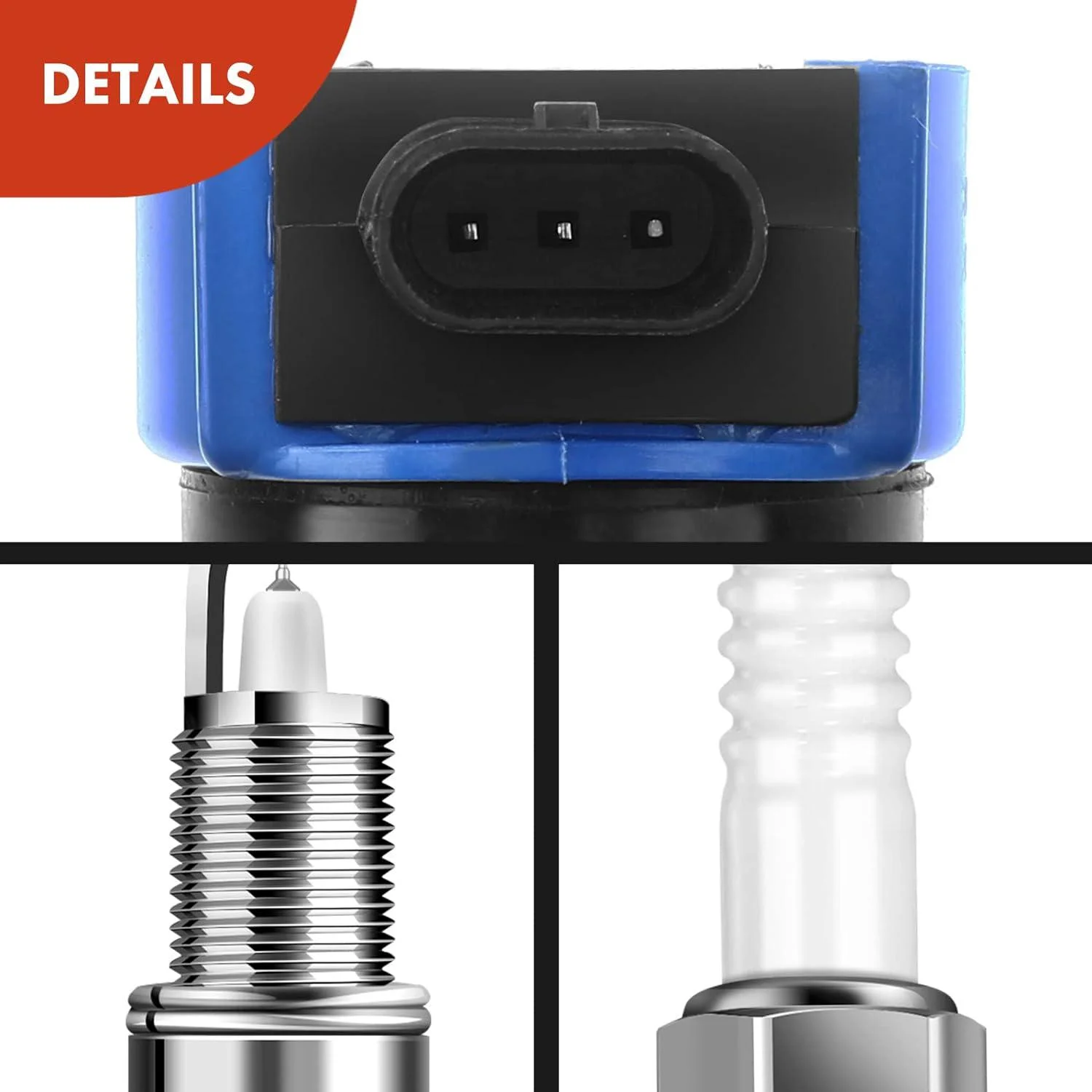 A-Premium Set of 6 (Blue) Ignition Coil Pack Iridium Spark Plug Compatible with Chrysler 300 2006-2010, Sebring 2006-2010, Town & Country 2008-2010 & Dodge Avenger 2008-2010