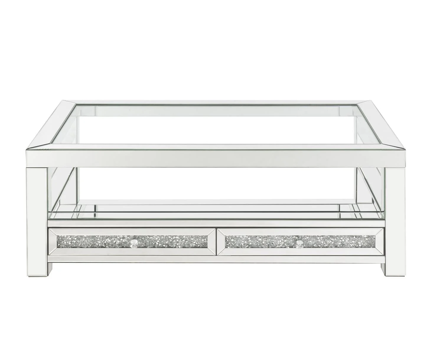 Acme Furniture Noralie Coffee Table in Mirrored & Faux Diamonds