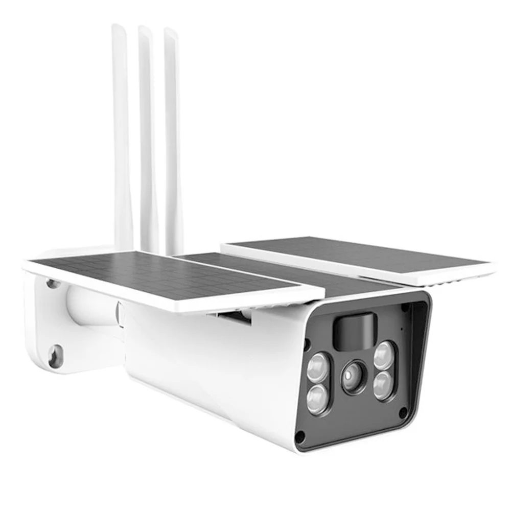 Solar Security Camera for Home Outdoor Solar Battery Powered Wireless Wifi Cam Pan Tilt White