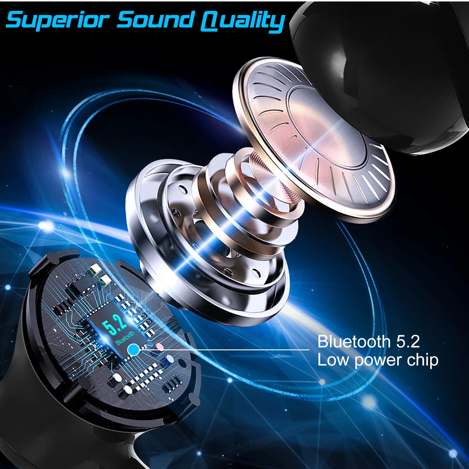 Wireless Earbuds Bluetooth 5.0 Ipx8 Waterproof Touch Control True Wireless Bluetooth Earbuds With Mic Earphones In-Ear Deep Bass Built-In Mic Bluetooth Headphones For Samsung Galaxy Tab S7 FE