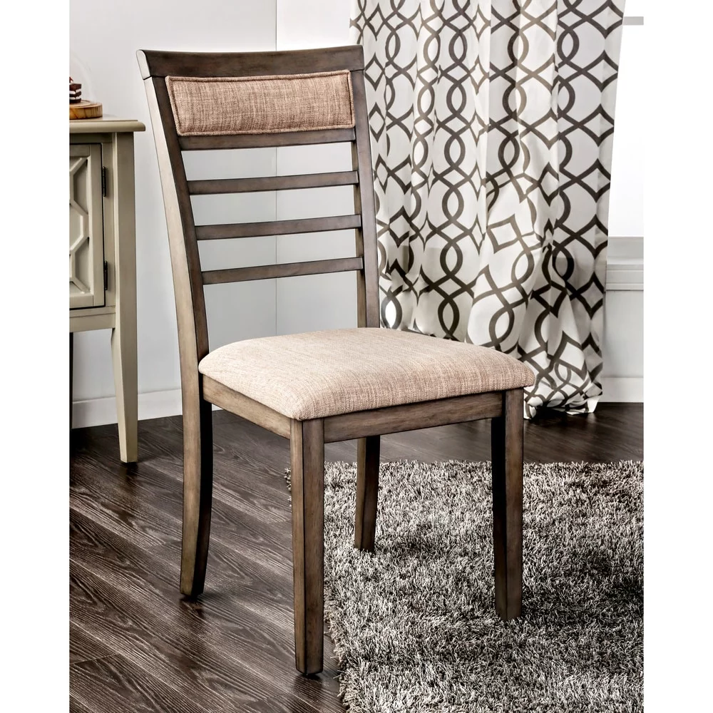 Furniture of America Keso Rustic Solid Wood 5-Piece Dining Set by  Weathered Grey Weathered, Wood Finish