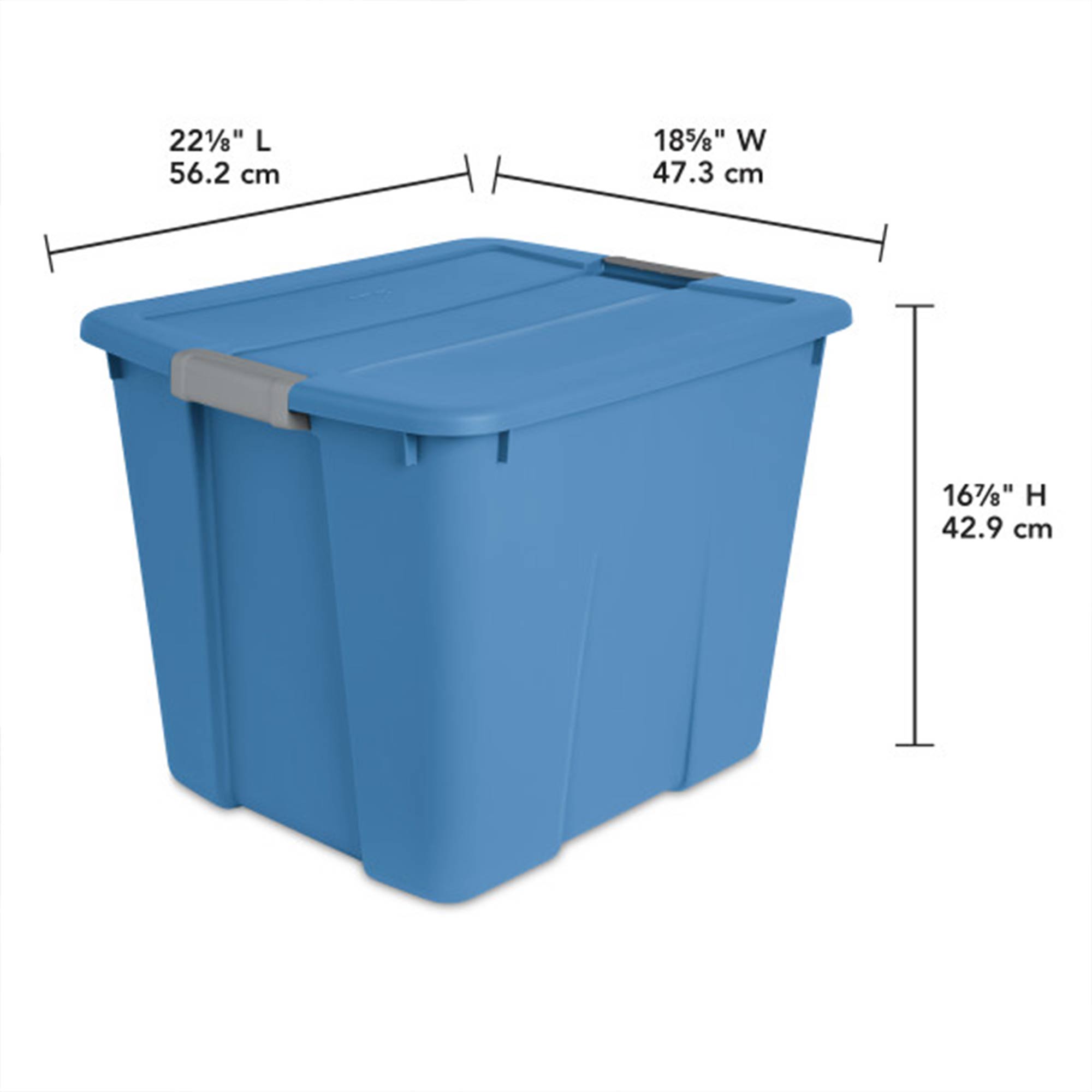 Sterilite 20 Gal Latch Tote with Handles, Blue Ash (6 Pack)