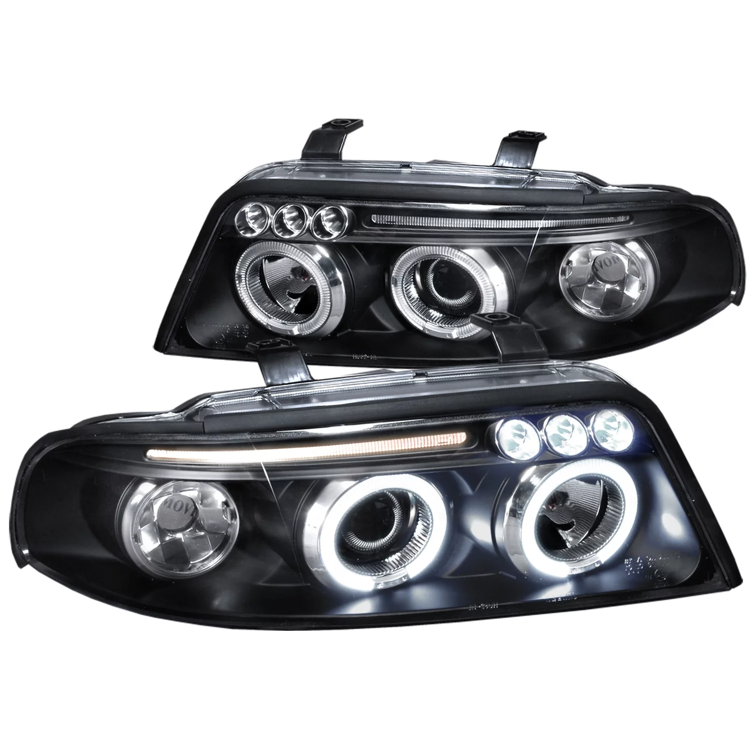 Spec-D Tuning Dual Halo Led Projector Headlights for 1999-2001 Audi A4 Head Light Assembly Left + Right Pair