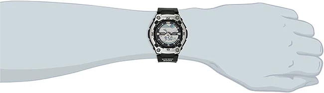 Men's Multi-Function Tide Graph Watch, Black Resin Strap