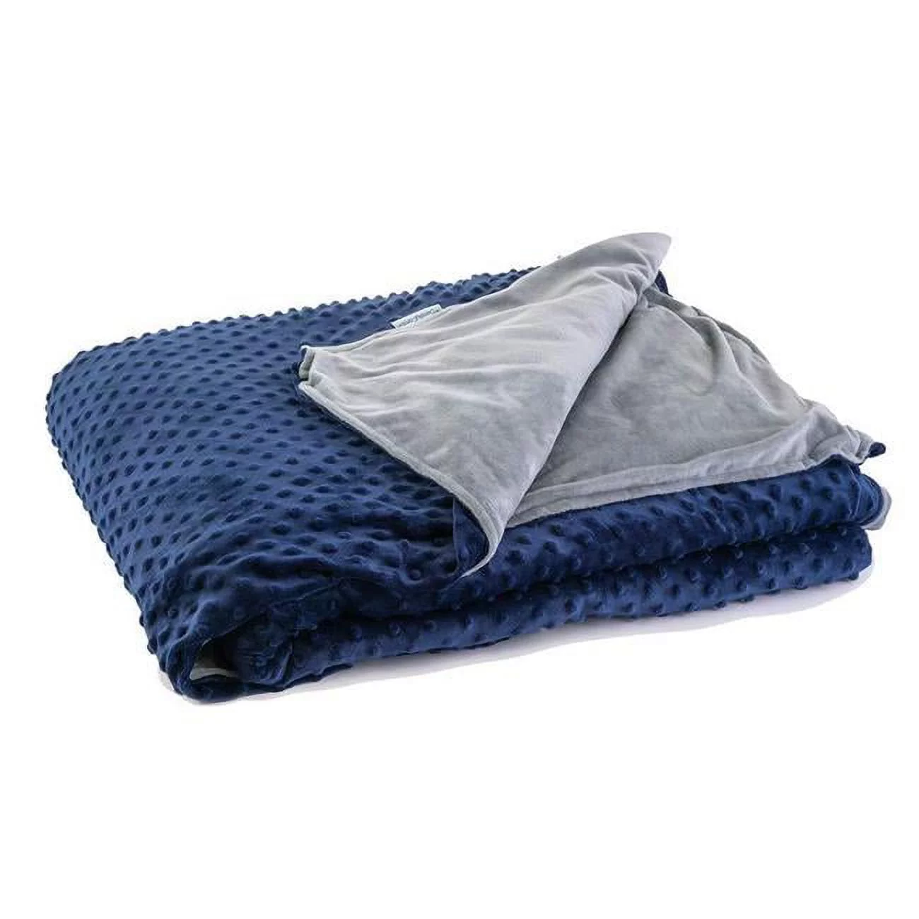 Density Comfort DCWB4060-10-GRYBLUMDC-WS 41 x 60 in. 10 lbs Kids Weighted Blanket Minky Cover - Navy & Gray