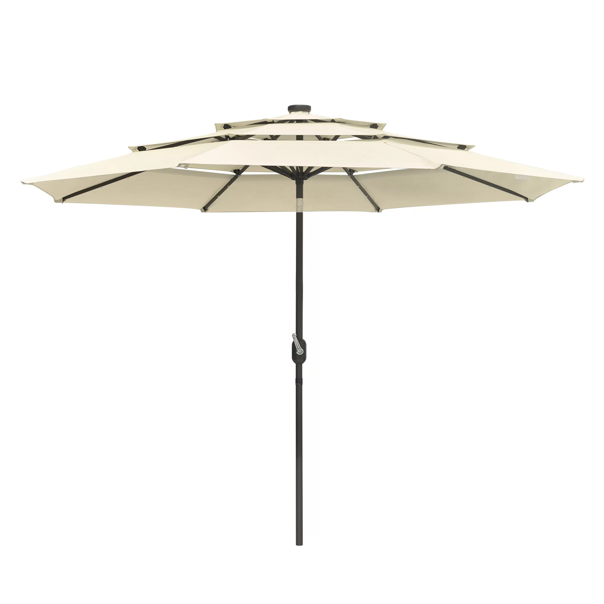 Solar LED Patio Umbrella - 10 Ft - Illuminate Outdoors