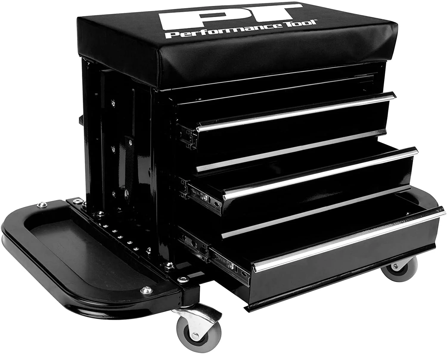 Performance Tool W85025 Creeper Seat with 3 Drawer Tool Box and Trays