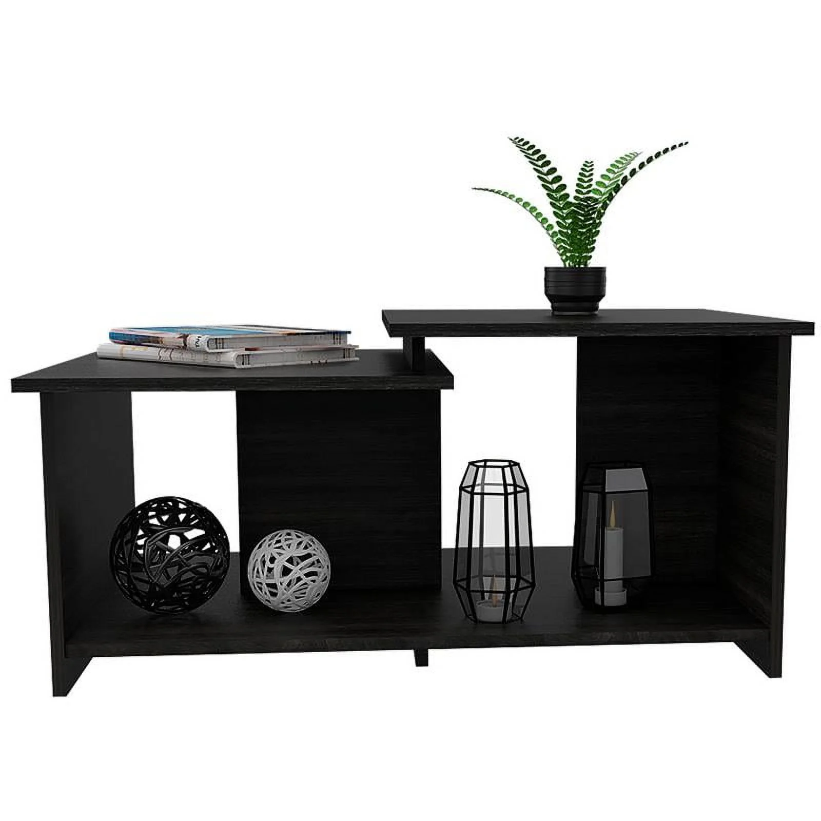 Home Square 2-Piece Set with Coffee Table and Bar Cart Cabinet