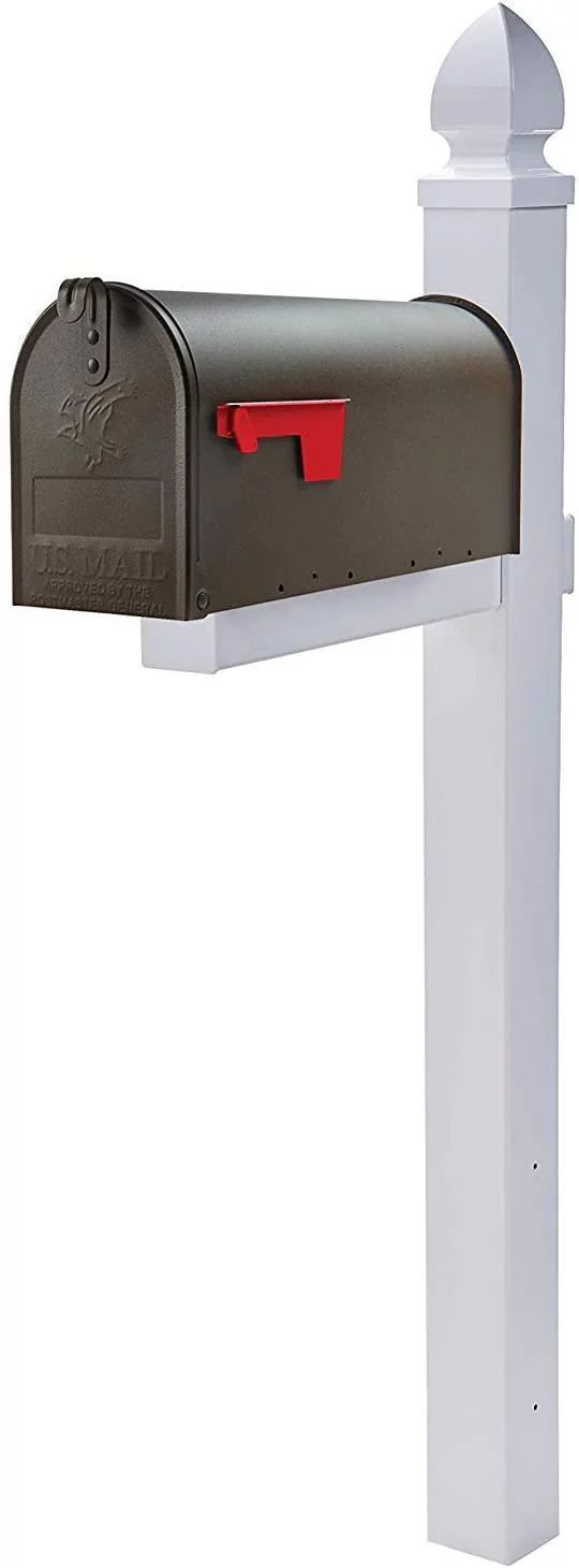 Gibraltar Mailboxes Whitley 4x4 Rust-Proof Plastic White, Cross-Arm Mailbox Post, WP000W01 2-Pack