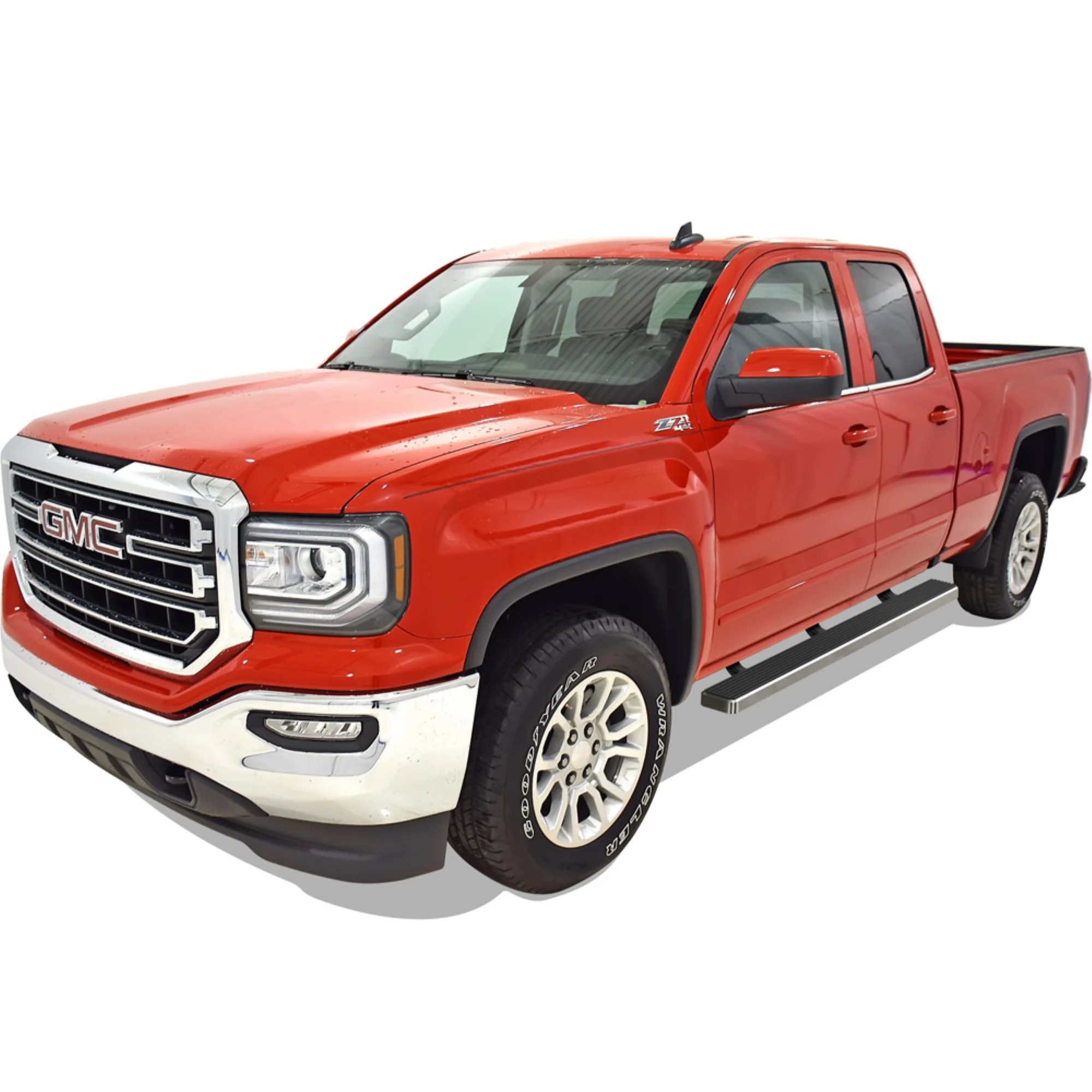 2007-2018 Chevy Silverado/GMC Sierra 1500 Extended Cab/Double Cab\ 2007-2019 2500/3500 HD Ext/Double Cab (Not For 07 Classic Model) Hairline Finish 5 Inch Door to Door Side Bar Side Step Running Board