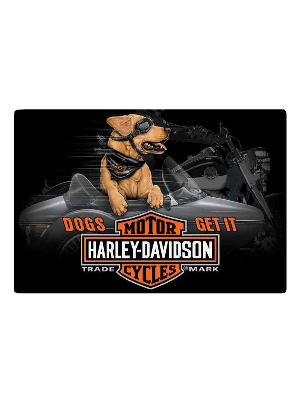 Harley-Davidson Dogs Get It Embossed Tin Sign, 17 x 11.5 inches 2011311, Harley Davidson