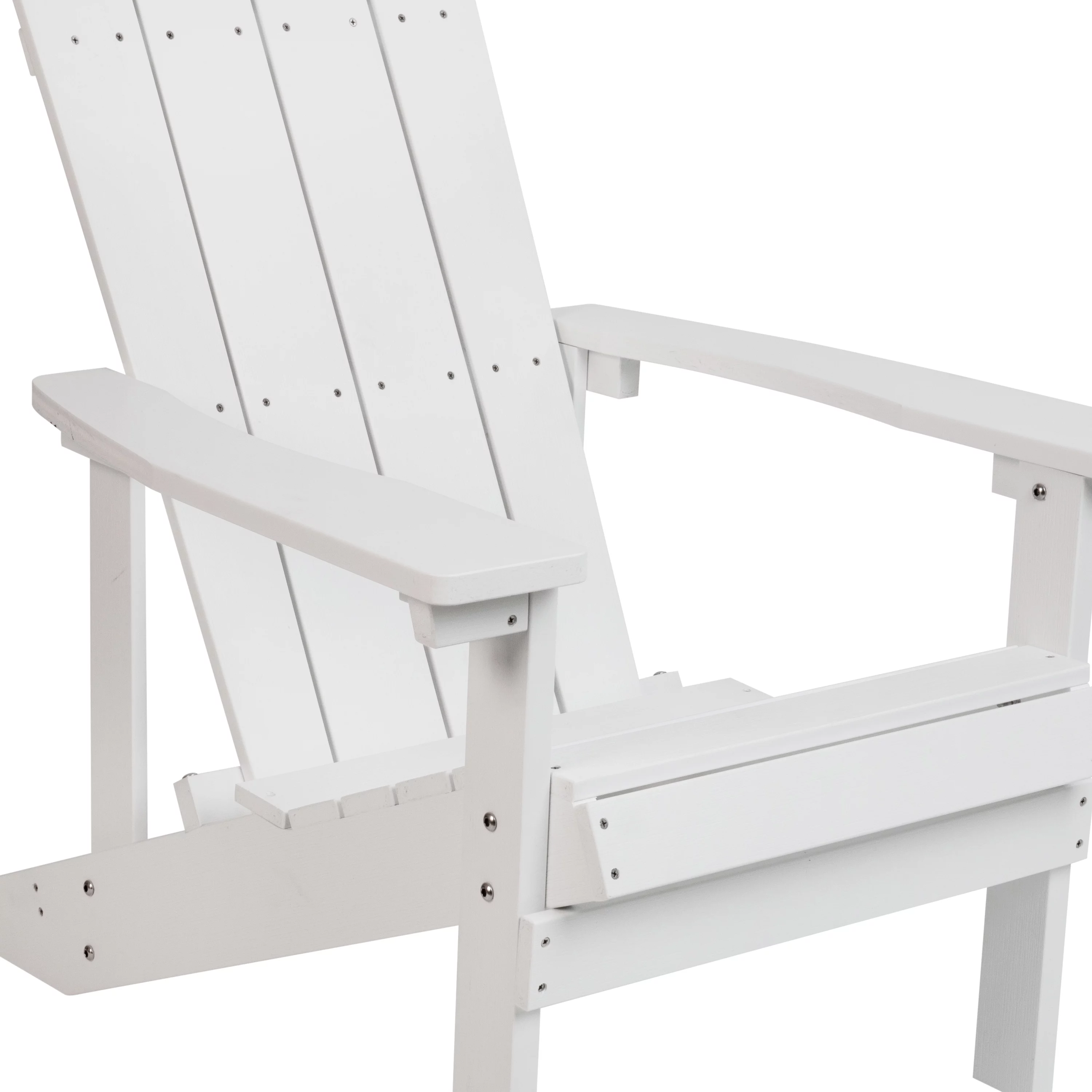 Merrick Lane Set of 4 All-Weather Poly Resin Wood Adirondack Chairs in White