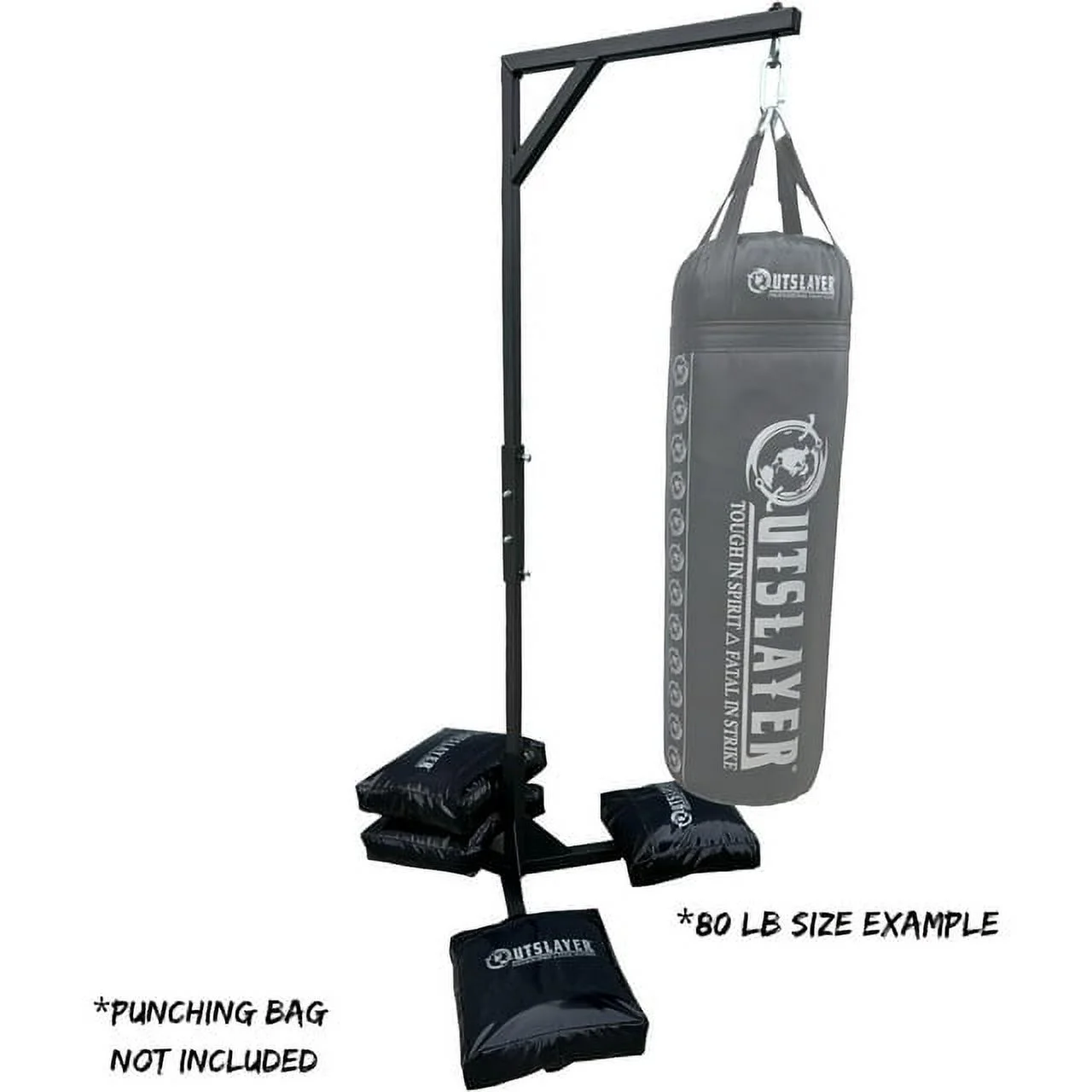 Heavy Duty Punching Bag Stand - 7.8ft / 6.8ft Heavy Bags up to 350lbs - Made in USA - Filled or Unfilled Sandbags - Easy Assembly