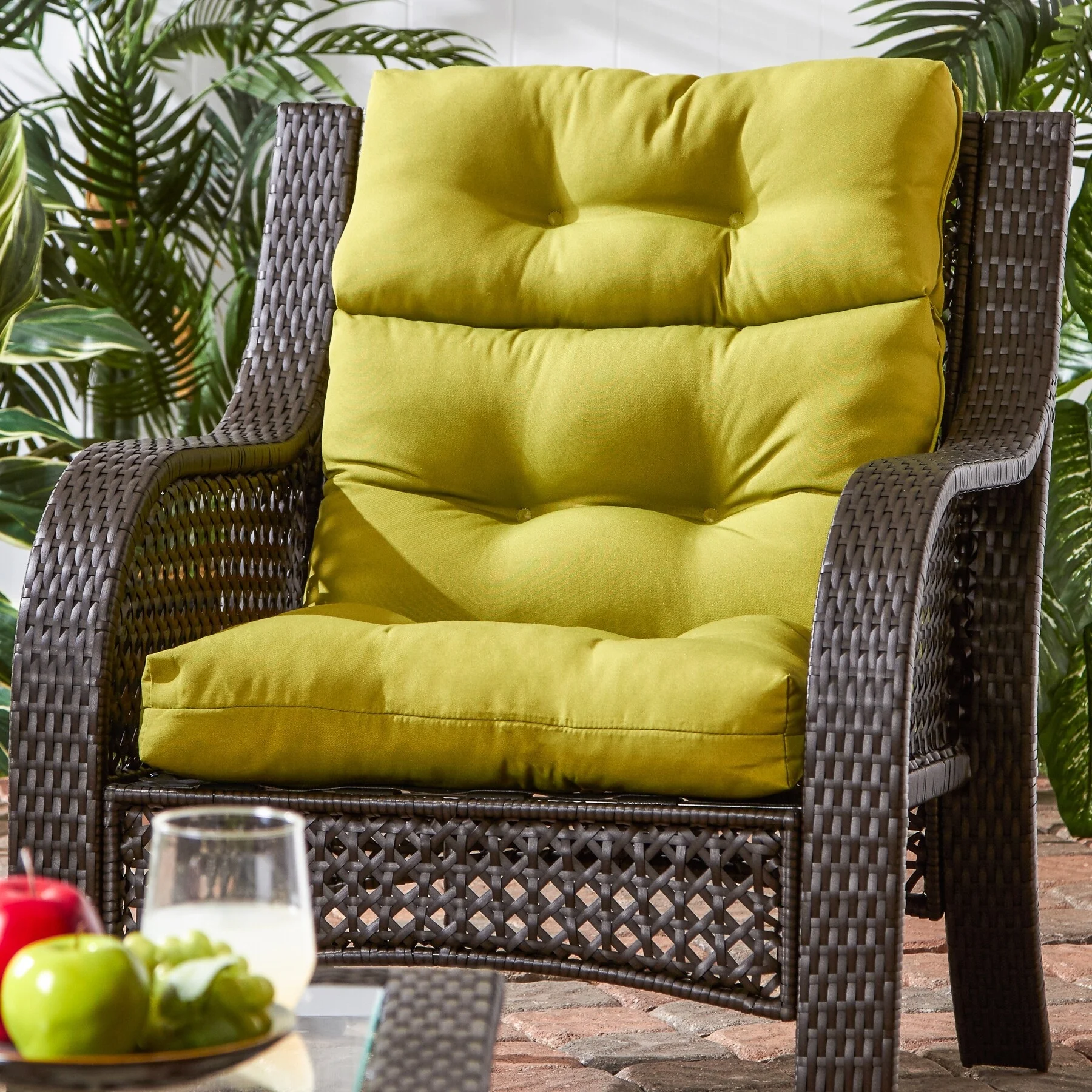 Greendale Home Fashions Outdoor 44x22-inch Kiwi Green High Back Chair Cushion (Cushion Only)