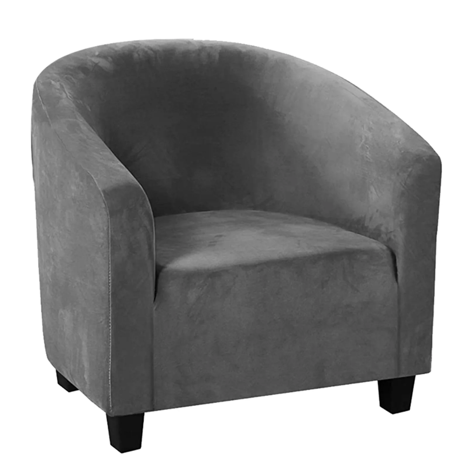 TOPCHANCES Sofa Slipcovers Washable Stretch Sofa Slipcover Tub Chair Cover Armchair Protector Club Chair Cover Furniture Cover with Elastic Stretch Velvet Grey