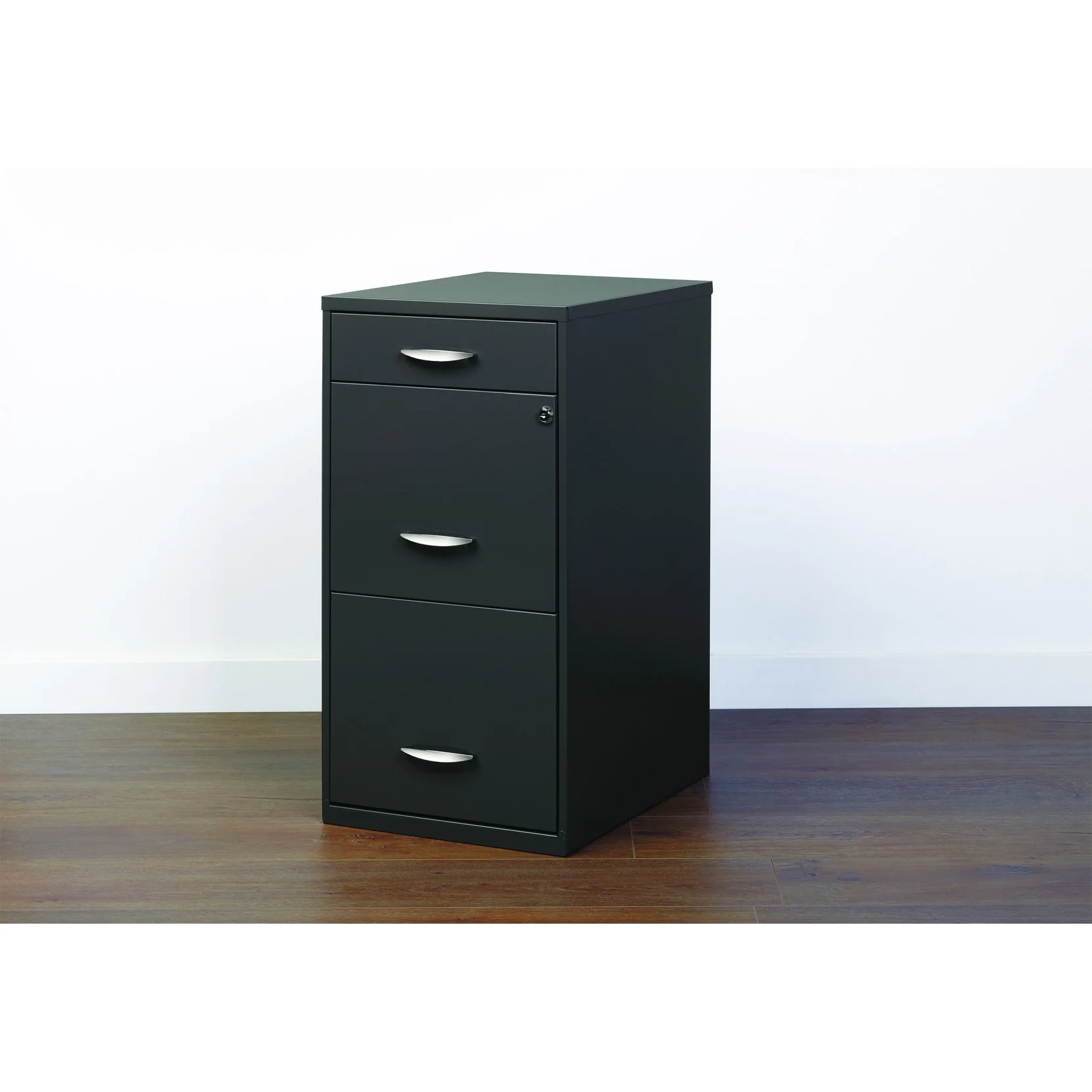 Space Solutions  3 Drawer Letter Width Vertical File Cabinet with Pencil Drawer, Charcoal