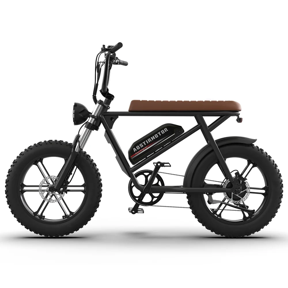 AOSTIRMOTOR 750W Electric Bicycle with 20 Fat Tire and 48V 13AH Li-Battery - Powerful Motor, Enhanced Traction, Long-lasting Battery Life - Ideal for Off-road Enthusiasts