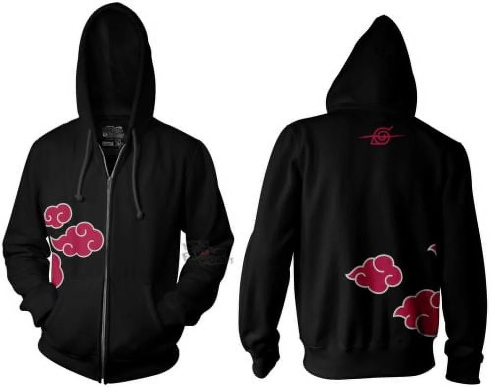 Naruto Shippuden Anti Leaf Clouds Akatsuki Anime Licensed Adult Hoodie Medium Black