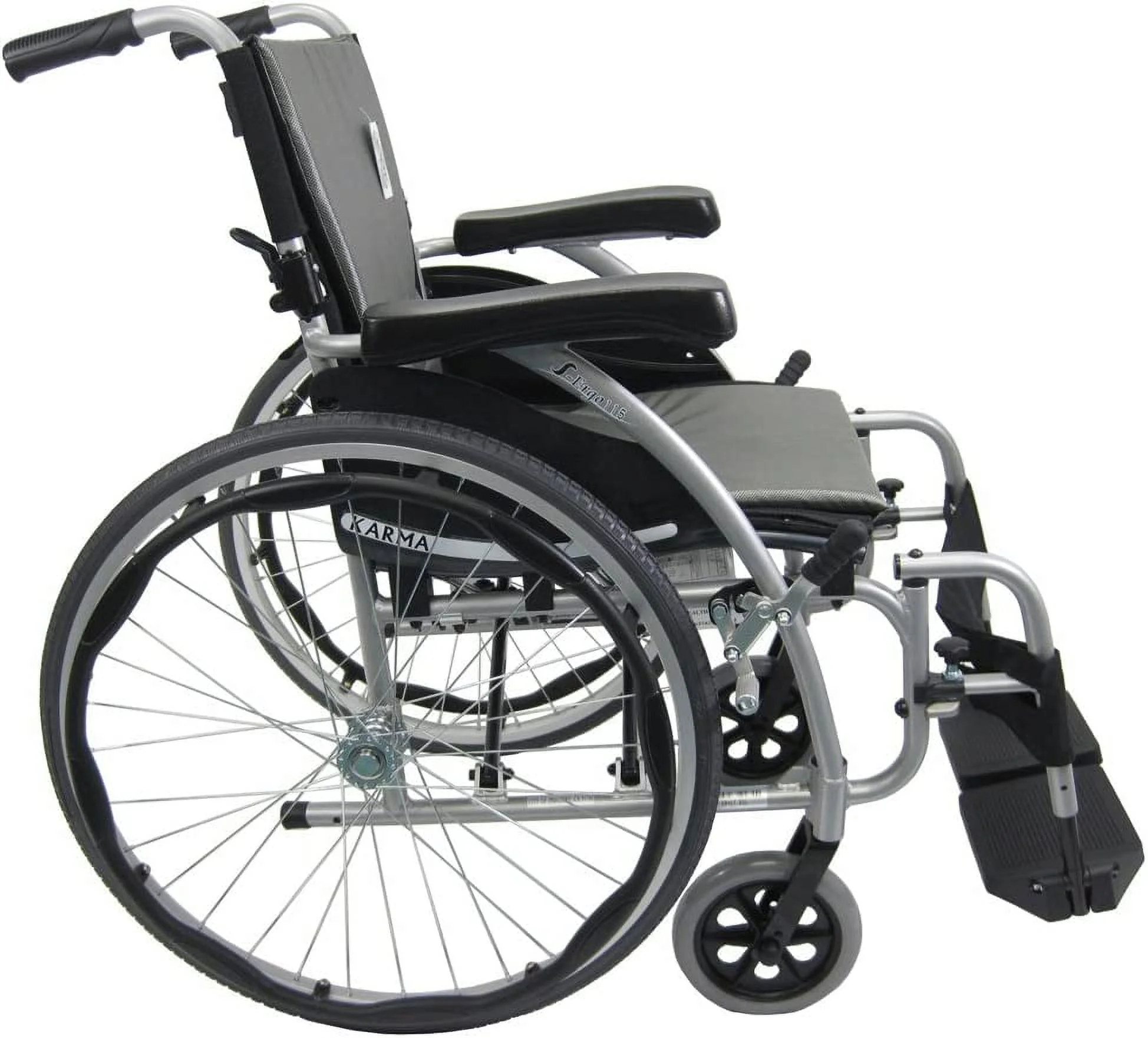 Karman S-125 Ergonomic Ultra Lightweight Manual Wheelchair, Pearl Silver, 18
