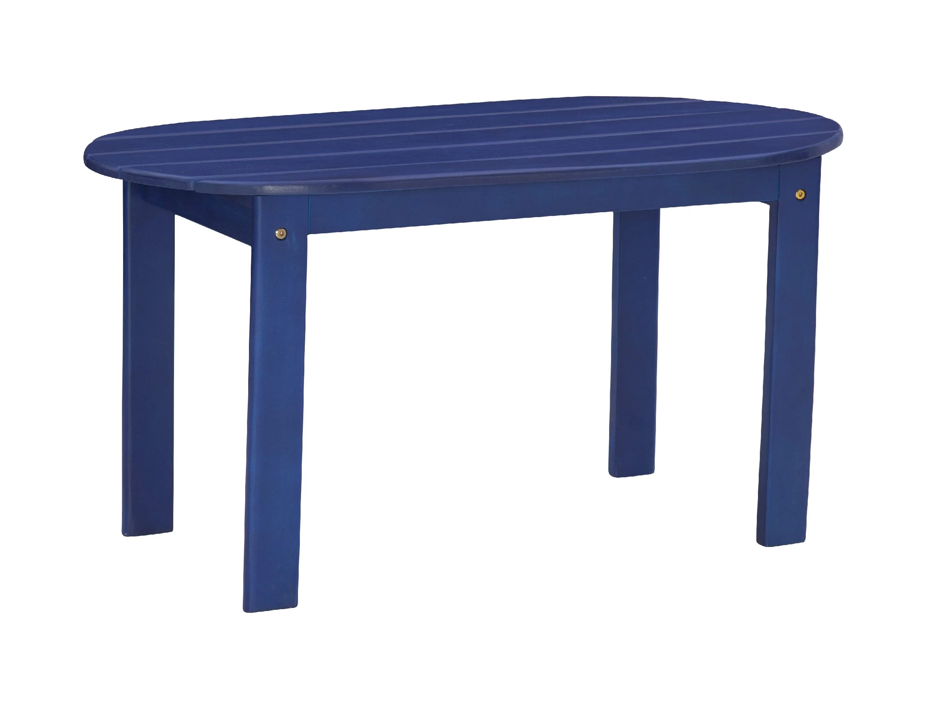 Linon Adirondack Mid-Century Oval Coffee Table, Blue