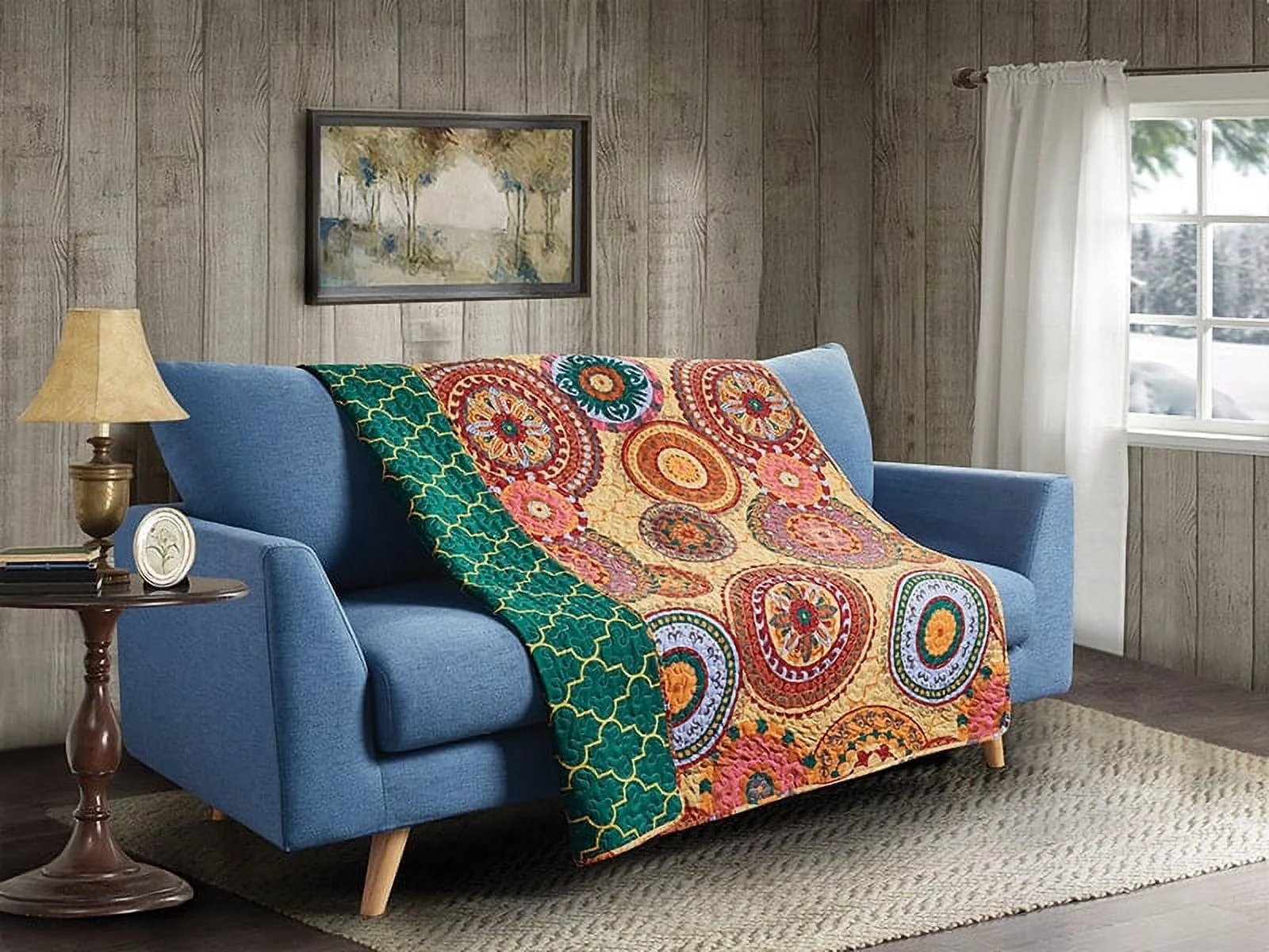 Virah Bella Jewel Tone Op Art Quilted Throw Blanket, 50