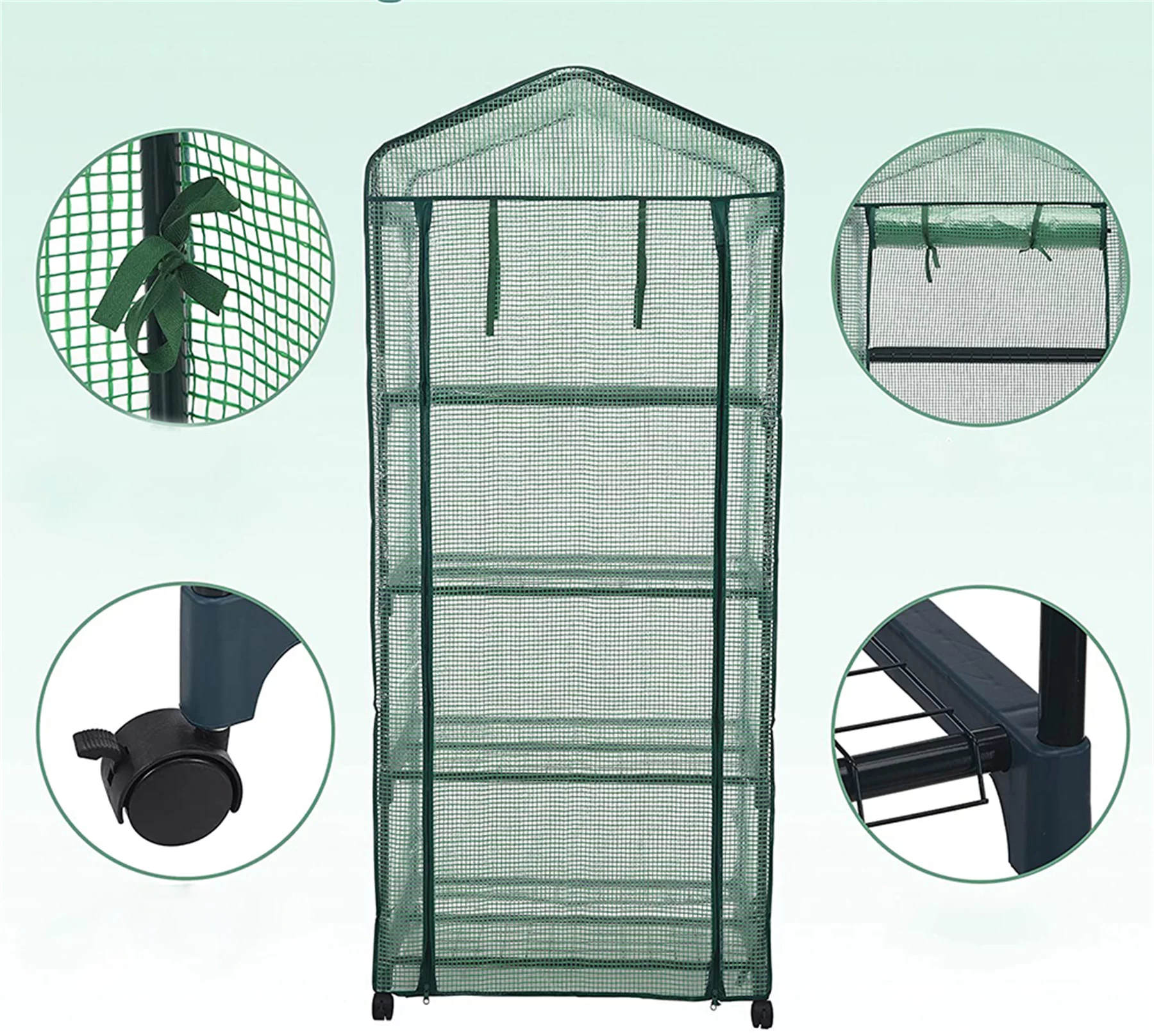 Mini Greenhouse for Indoor Outdoor w/Casters