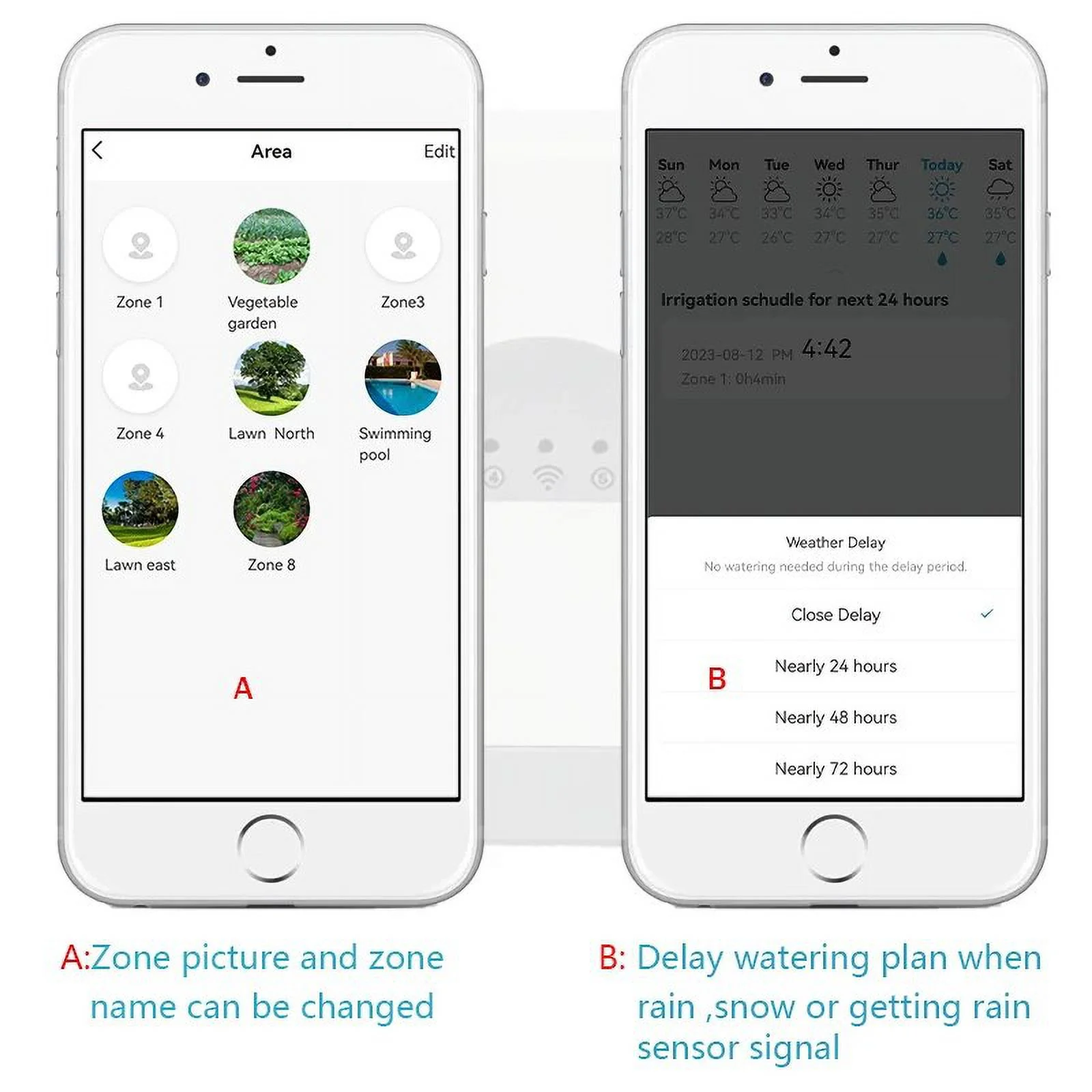 8 Zone Automatic Digital  APP Control WiFi  Smart Water Timer  Controller For Garden Irrigation