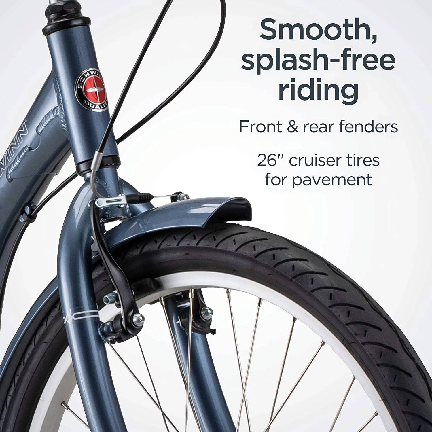 Schwinn Meridian Adult Tricycle, Three Wheel Cruiser Bike,, 1 Speed, 26-Inch Wheel Trike, Cargo Basket, Adjustable Handlebars, Slate Blue , Women Men