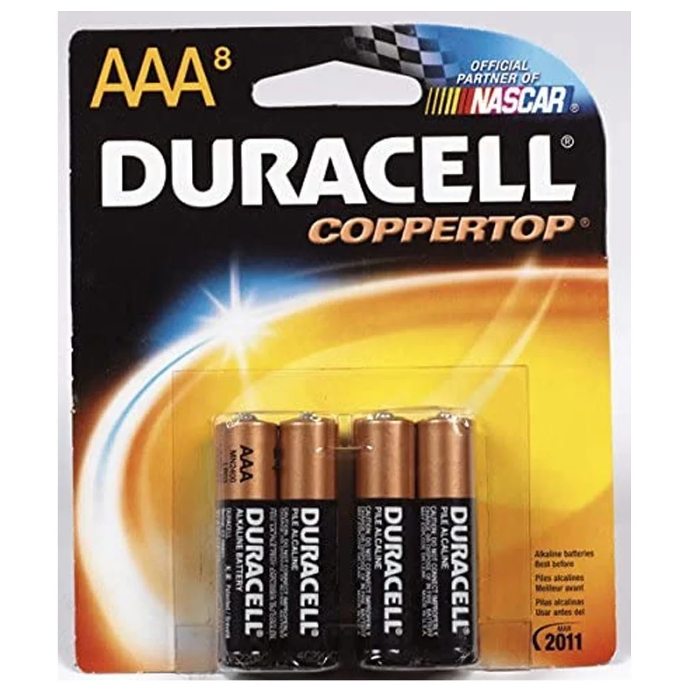 Duracell Coppertop 04261 Alkaline Battery, 1.5 Volt, Aaa, Card 8 (Pack of 10)