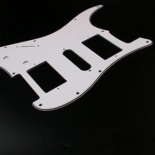 Left Handed Strat HSH Layout Style Guitar Pickguard,3ply white