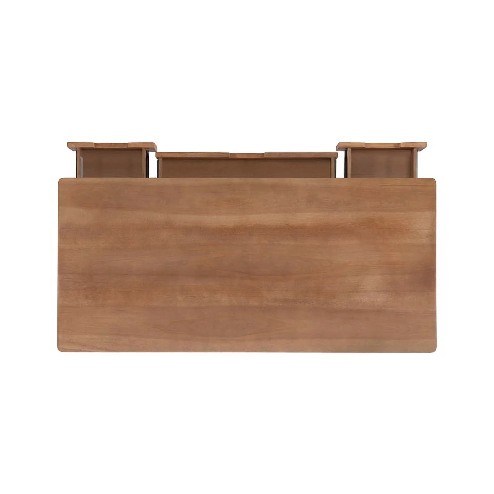 Linon Luca Rattan Wood Desk with Drawers in Natural