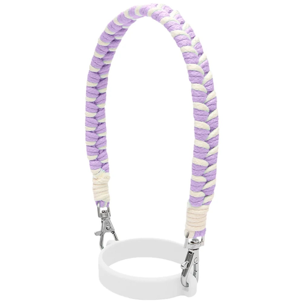 Water Bottle Handle Strap for Stanleys 16-40OZ Tumbler, Cotton Paracord Handle for Water Bottle,Thickened Silicone Ring Water Bottle Strap Compatible with Stanleys Cups