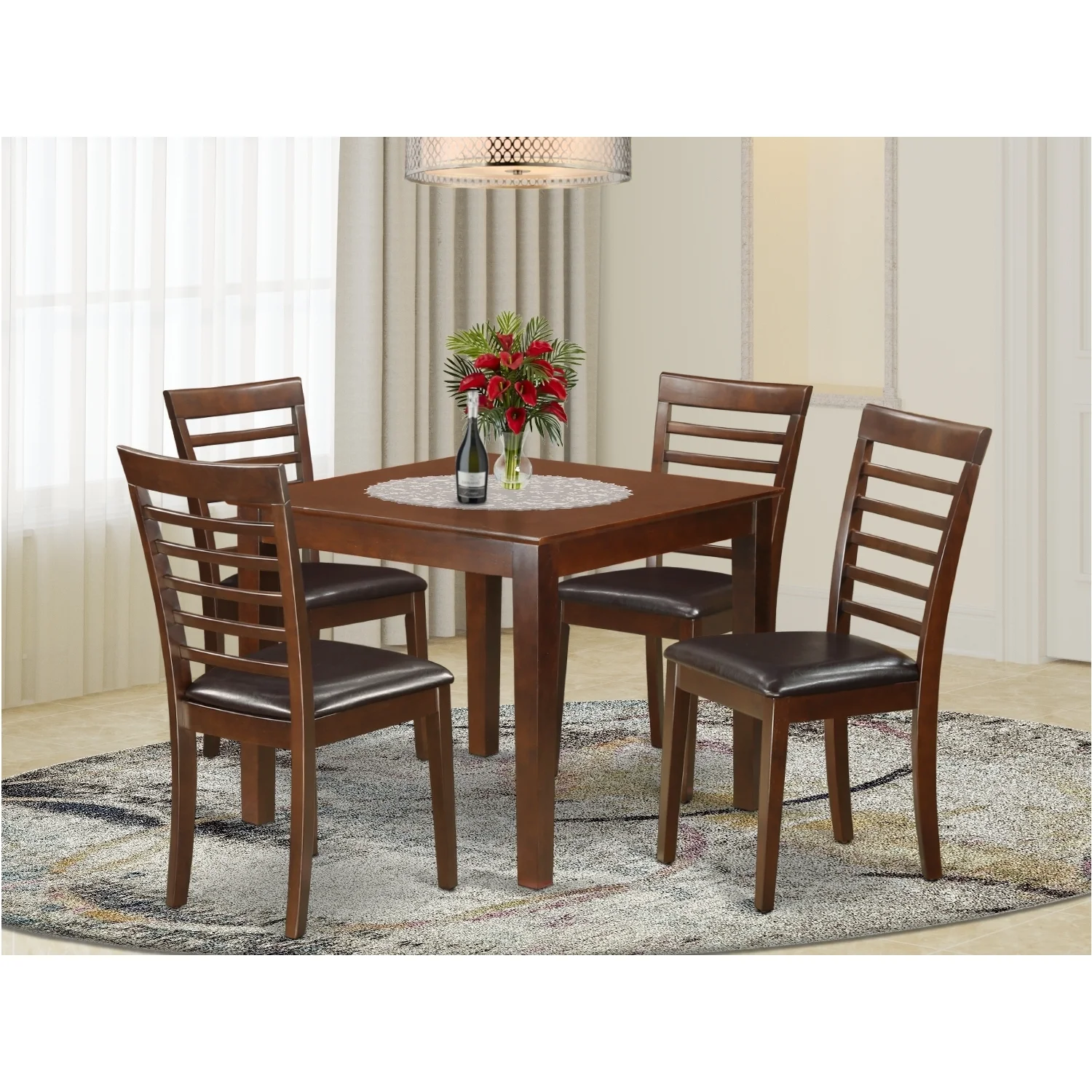 HomeStock Lakefront Luxury Dinette Set - With A Dining Table And Dining Chairs