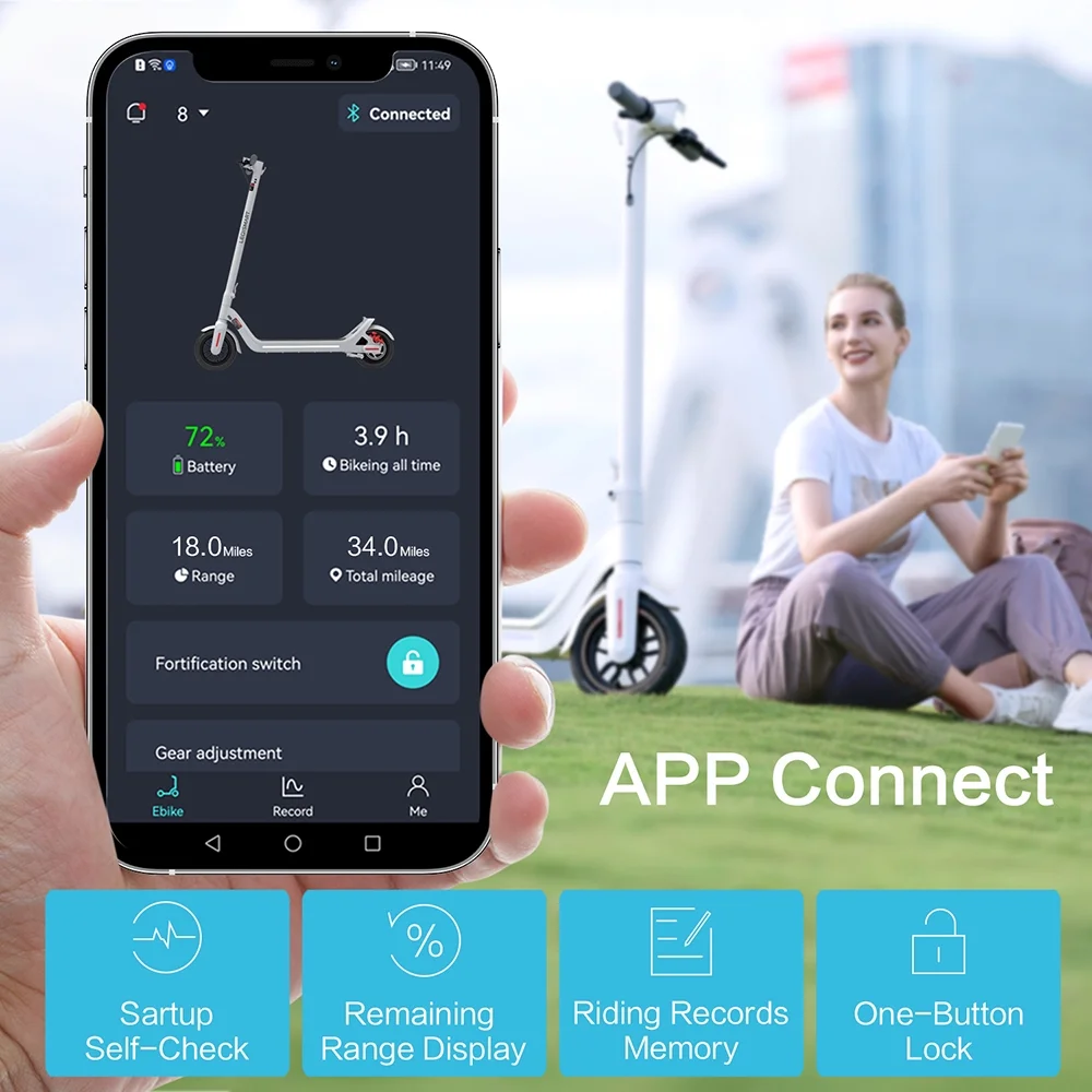 LEQISMART Electric Scooter for Adults & Teenagers, 25 Miles Range, 350W Motor and 10.4AH Battery, 9 INCH Folding Commuter E-Scooter, App Control