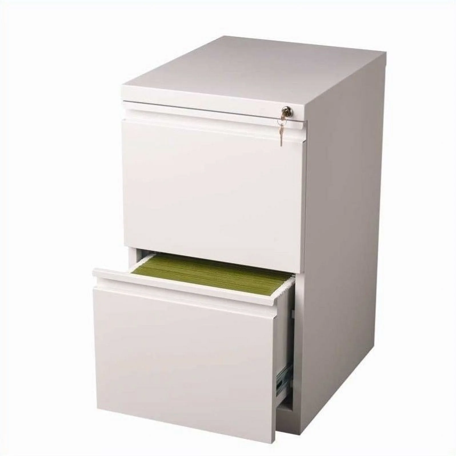 2 Piece Mobile File Cabinet in White and Black Adjustable File Caddy