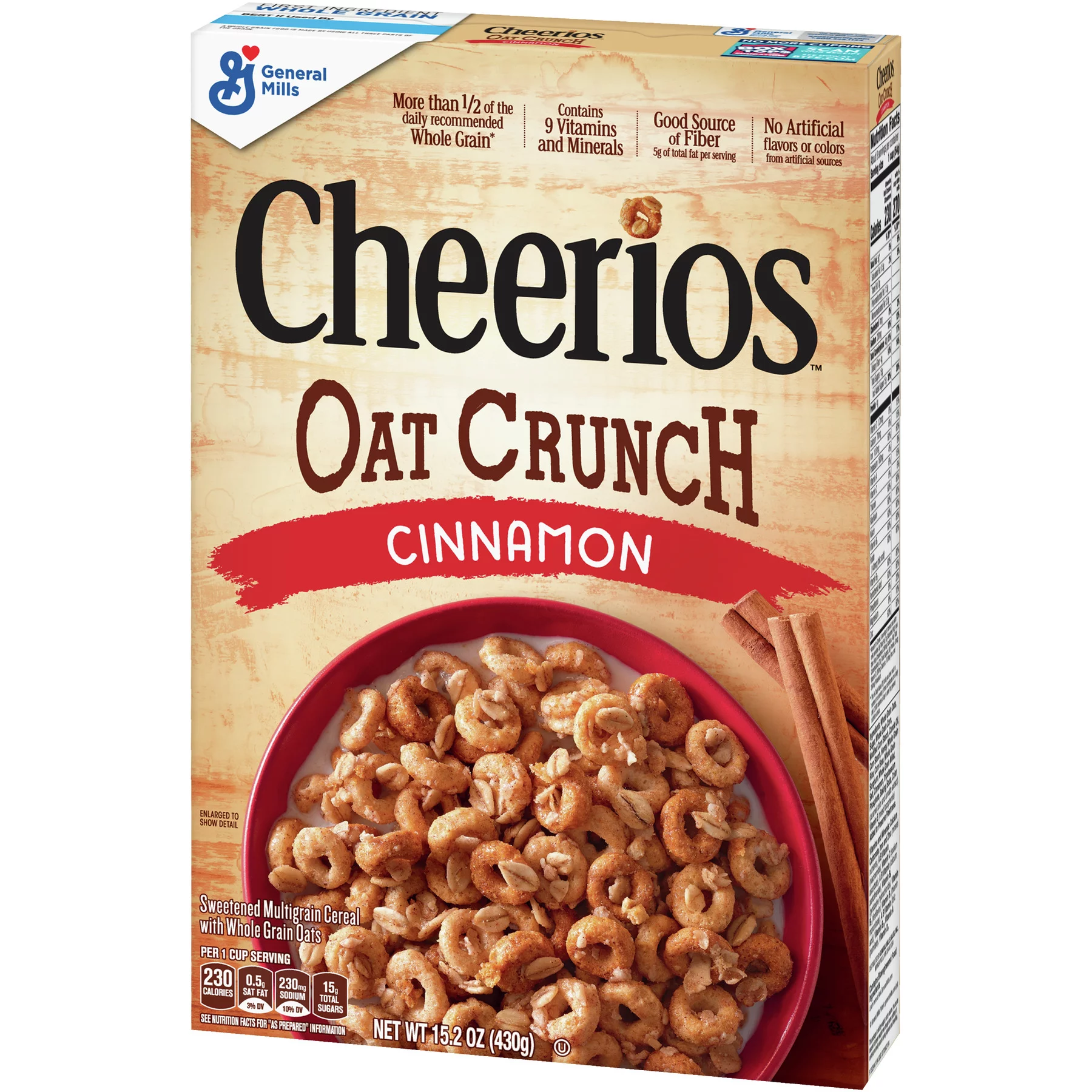 Cheerios Cinnamon Oat Crunch Cereal, 15.2 oz