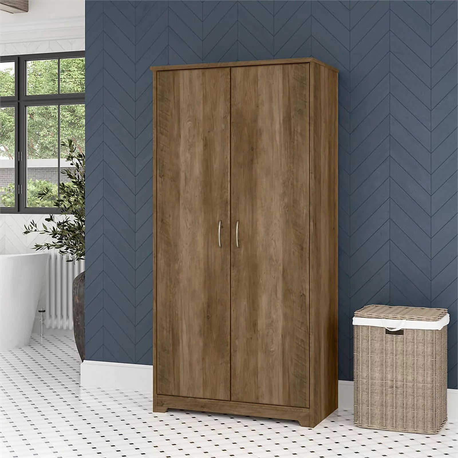 Bowery Hill Tall Bathroom Cabinet in Reclaimed Pine - Engineered Wood