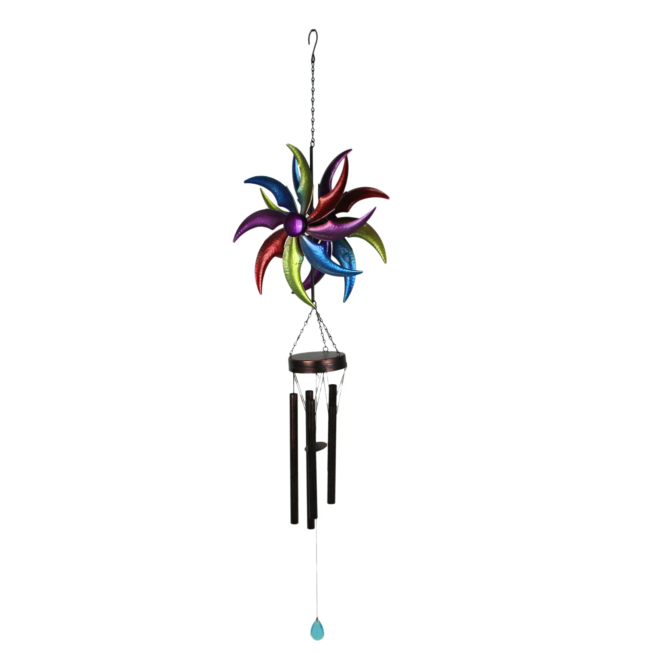 Things2Die4 Metal Rainbow Wind Spinner Hanging Chimes Outdoor Decor Garden 46 inch