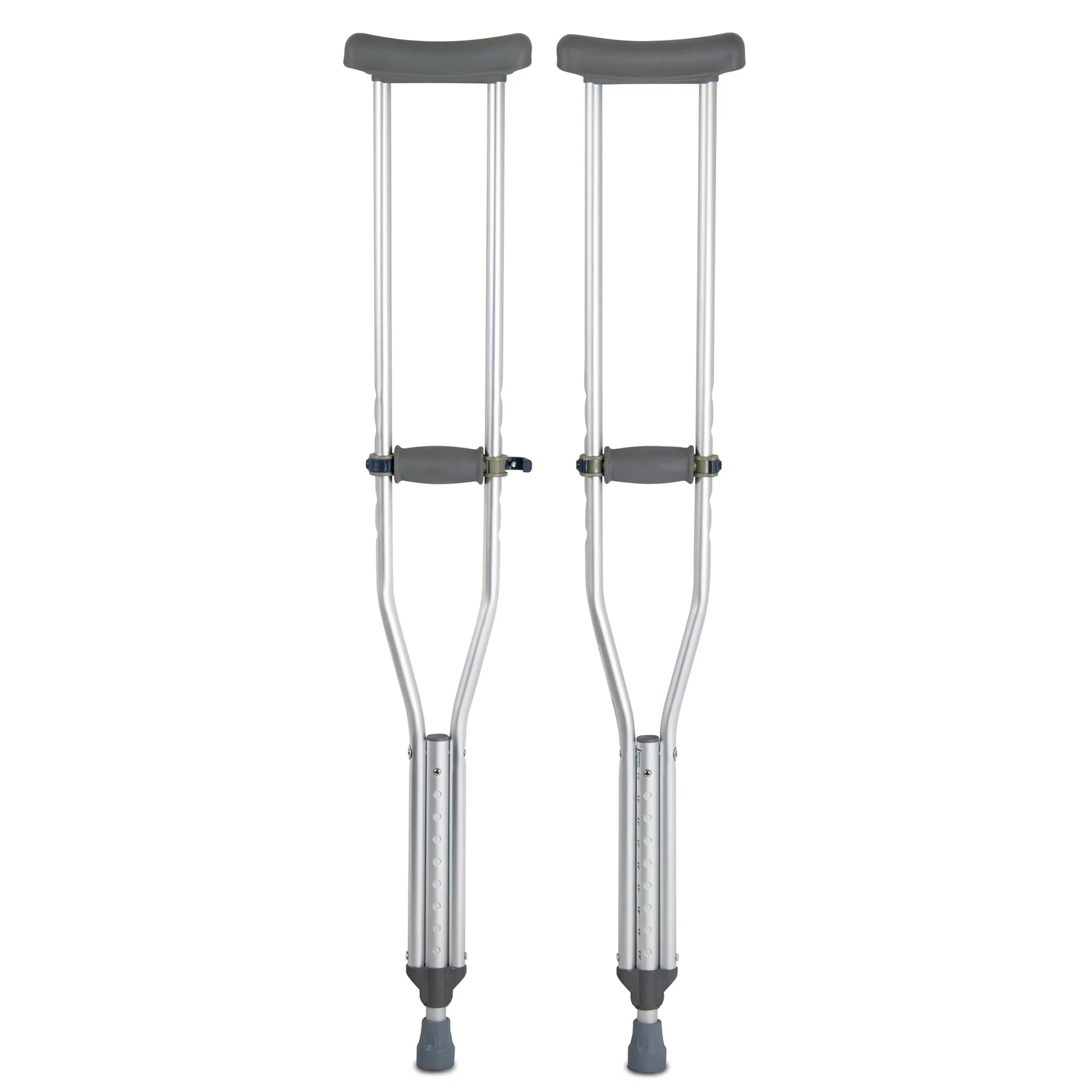 McKesson Aluminum Crutches with Euro-Style Clip, Push-Button, 45 in to 53 in H, 1 Pair
