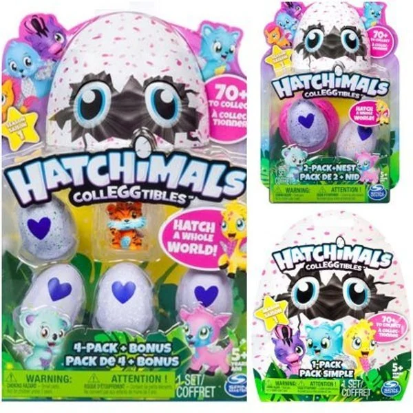 Hatchimals Colleggtibles Season 1 4-Pack & Bonus, 2-Pack & Nest, 1 Blind Bag Mystery Pack [Random]