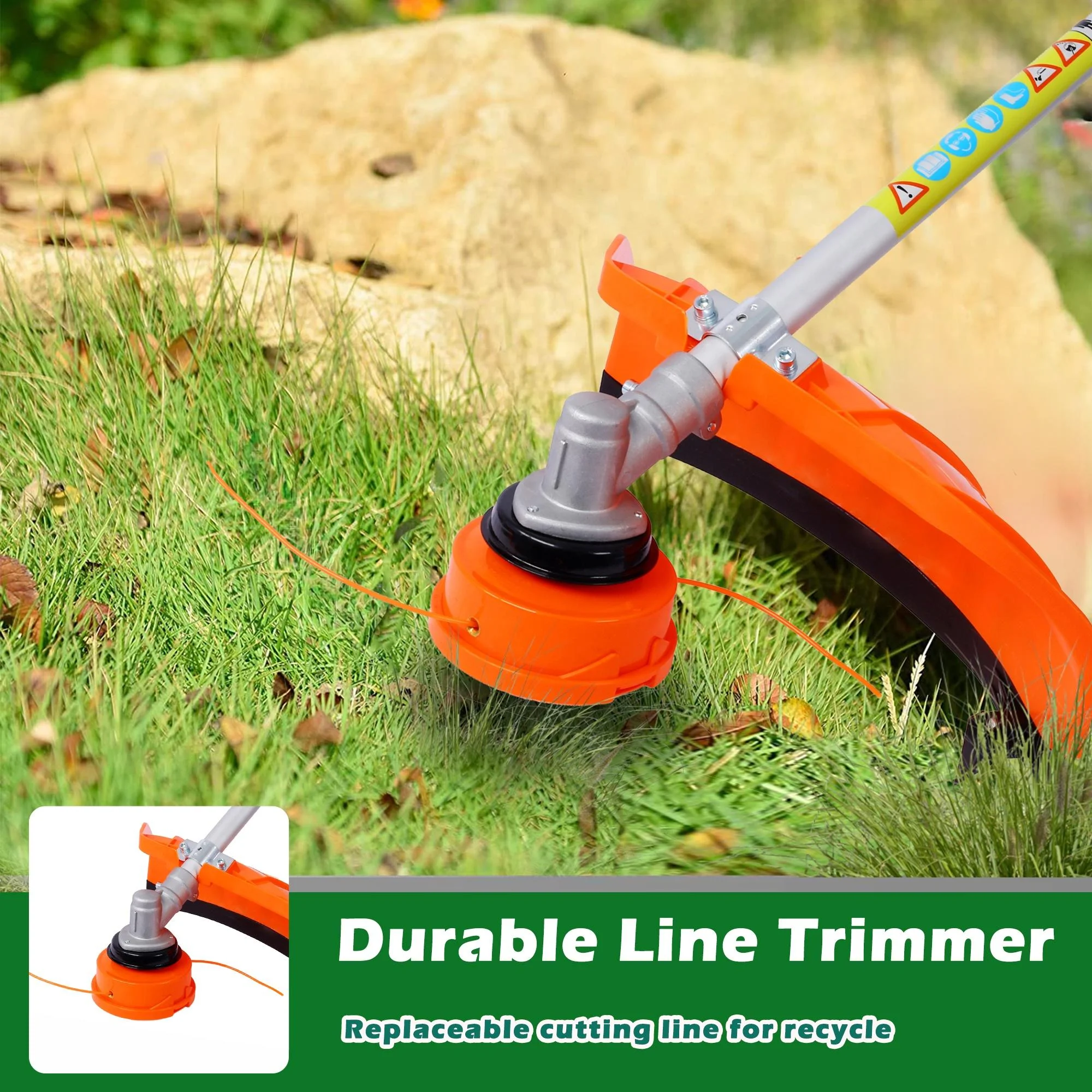 10-IN-1 String Trimmer Gas Powered, 33cc Multi-Functional Weed Eater Set w/2 Stroke Engine, Adjustable 90° Hedge Trimmer, 10