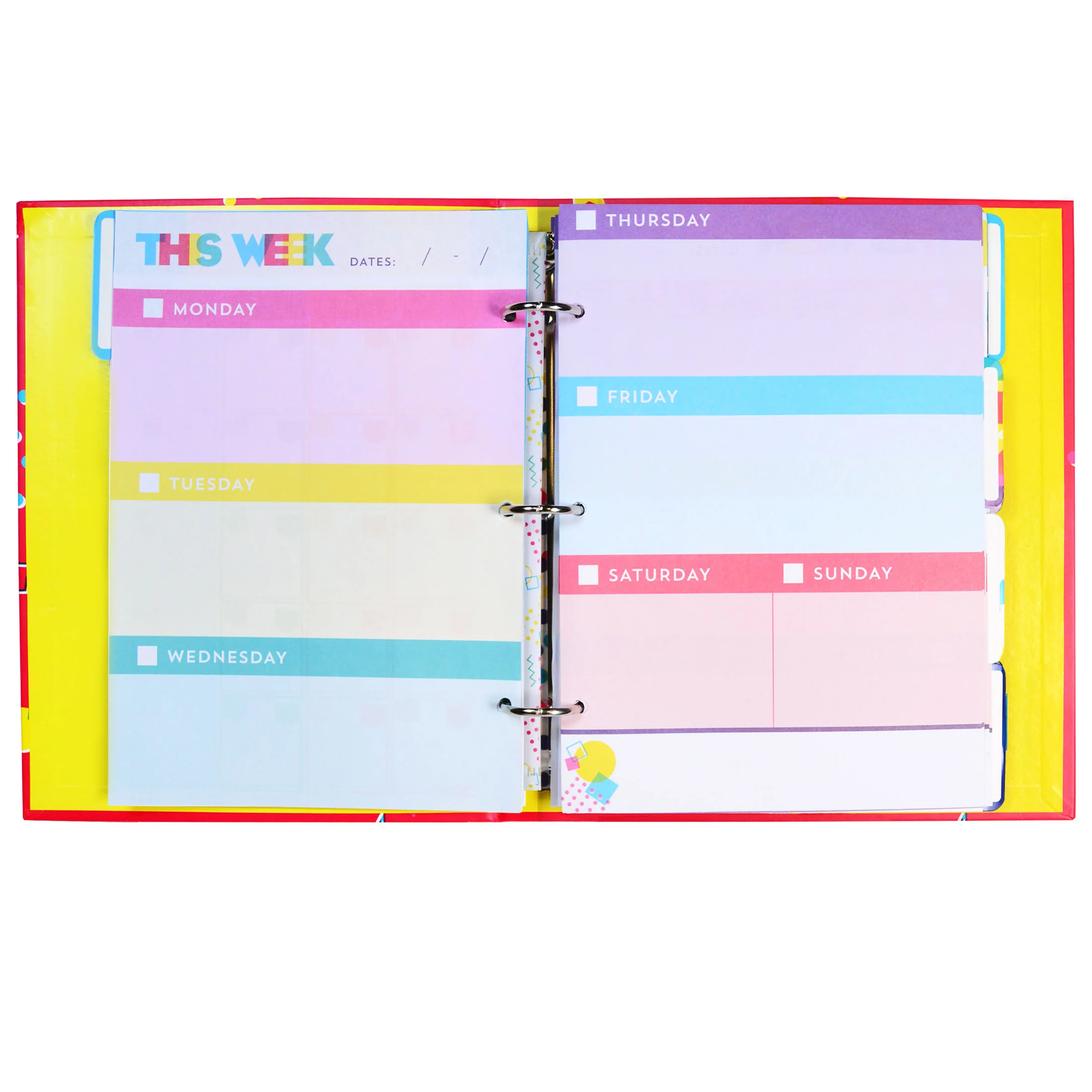 Pen + Gear Mini 3-Ring Binder Undated Planner with Bookmark Ruler, Sticky Notes, and Pencil Pouch