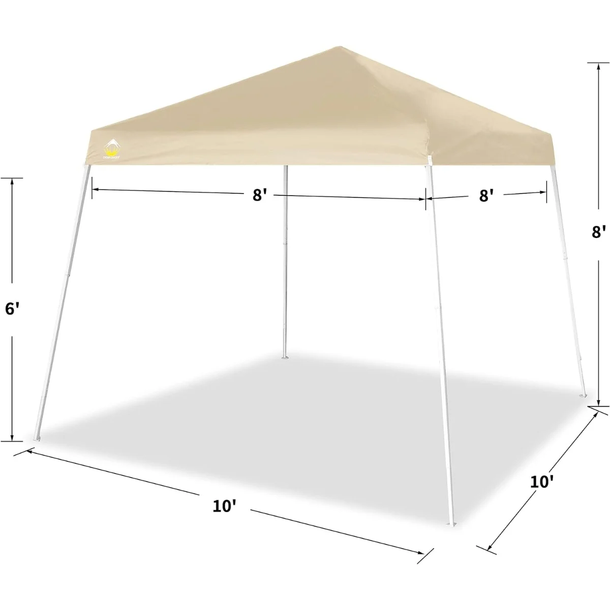 Crown Shades Instant Telescoping Slant Leg Outdoor Instant Pop-Up Portable Waterproof Shade Folding Canopy with Carry Bag, Beige