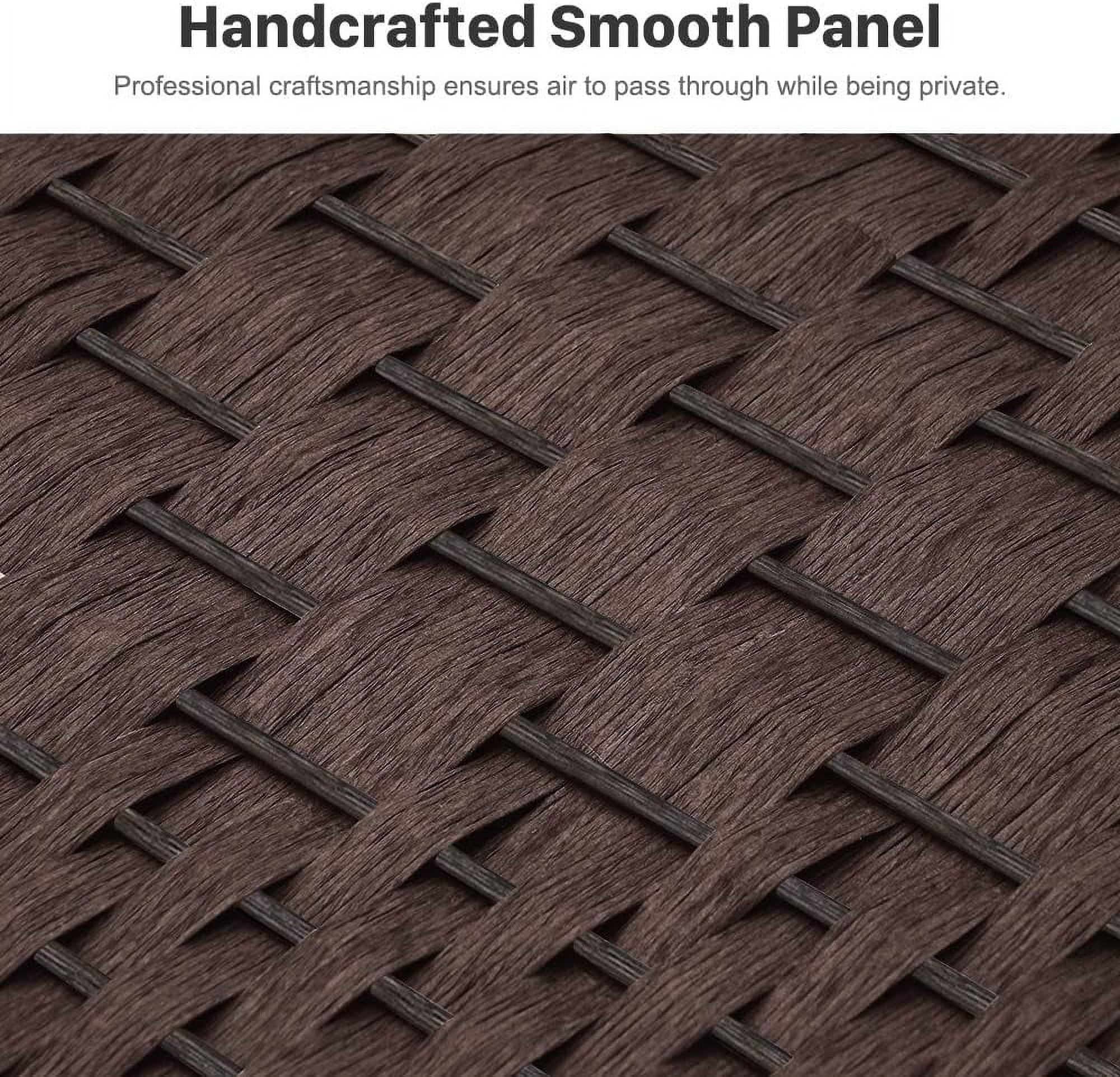 JDZHAPPYLIFE Room dividers 6 ft. Tall-20 Wide Freestanding Privacy Screen with  Woven Fiber  Foldable Panel Partition Wall Divider  Double-Hinged Room Dividers(Brown  6 Panel)