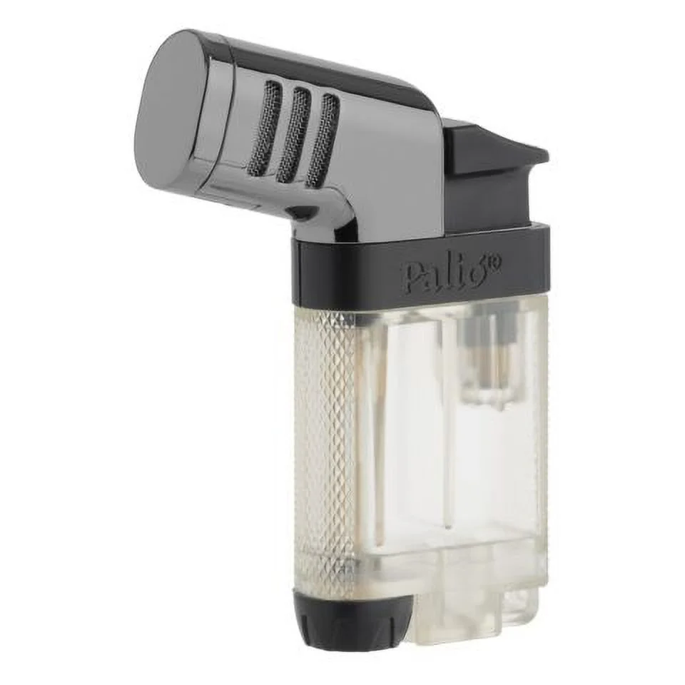 Palió Pistola Angled Double-Jet Flame Lighter, Clear